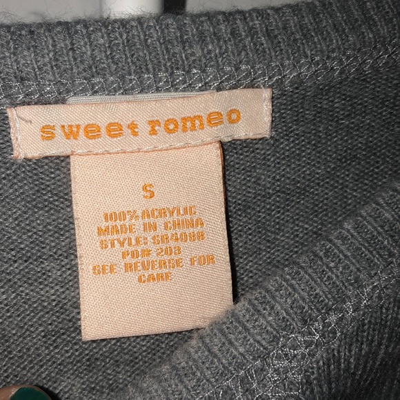 Gray sweater from Sweet Romeo!! Size small - Picture 2 of 3